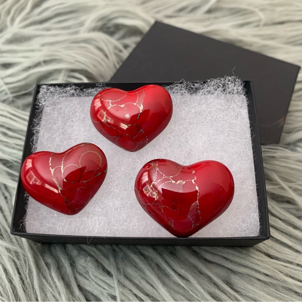 Vintage Heart Earrings and matching Brooch Pin